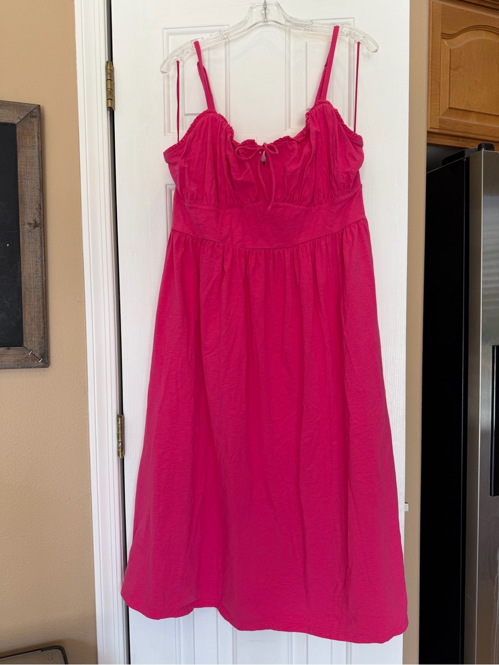 Old Navy Hot Pink Sundress Girlie Feminine XL Babydoll Midi Summer Pool Resort